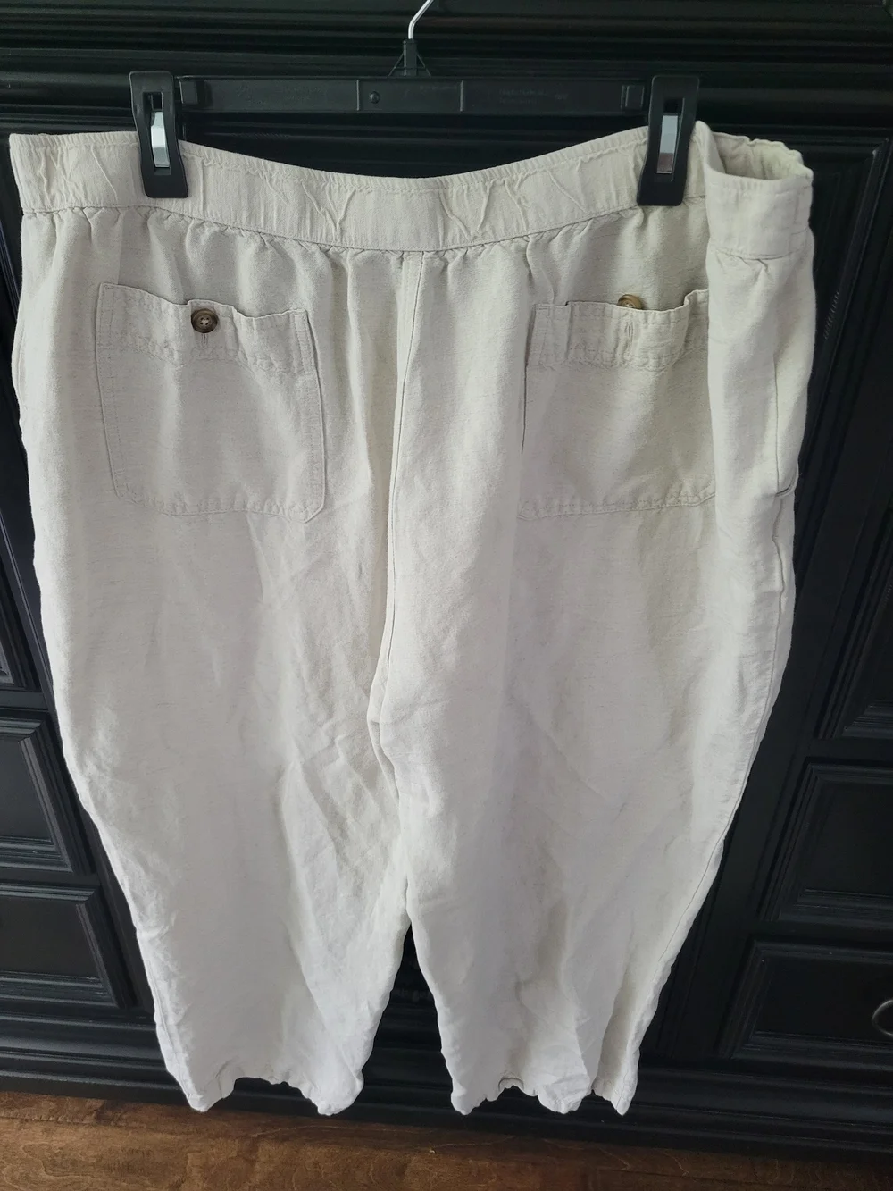 Men's Drawstring Chinos in Light Cream